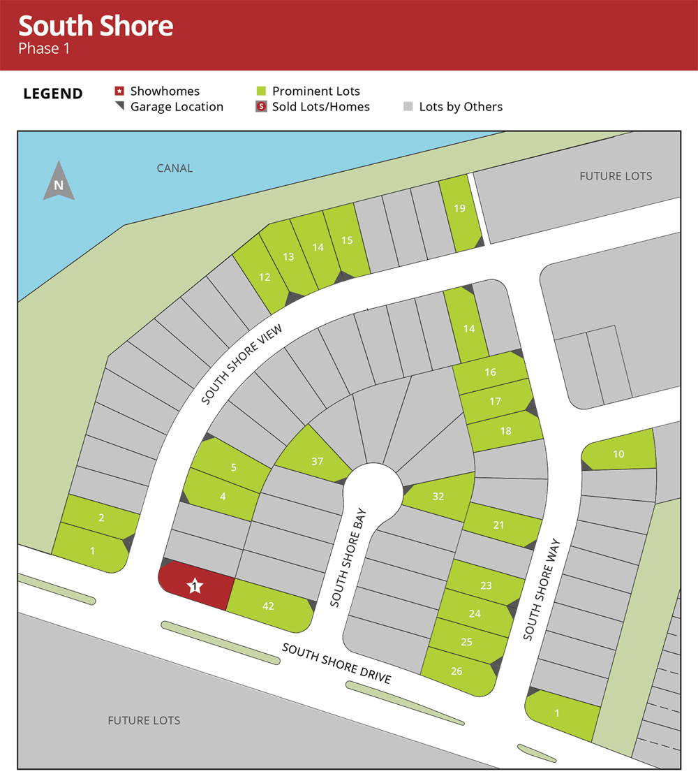Prominent Homes South Shore Phase1 Lot Map
